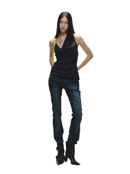 Vintage Slim Straight Denim Jeans