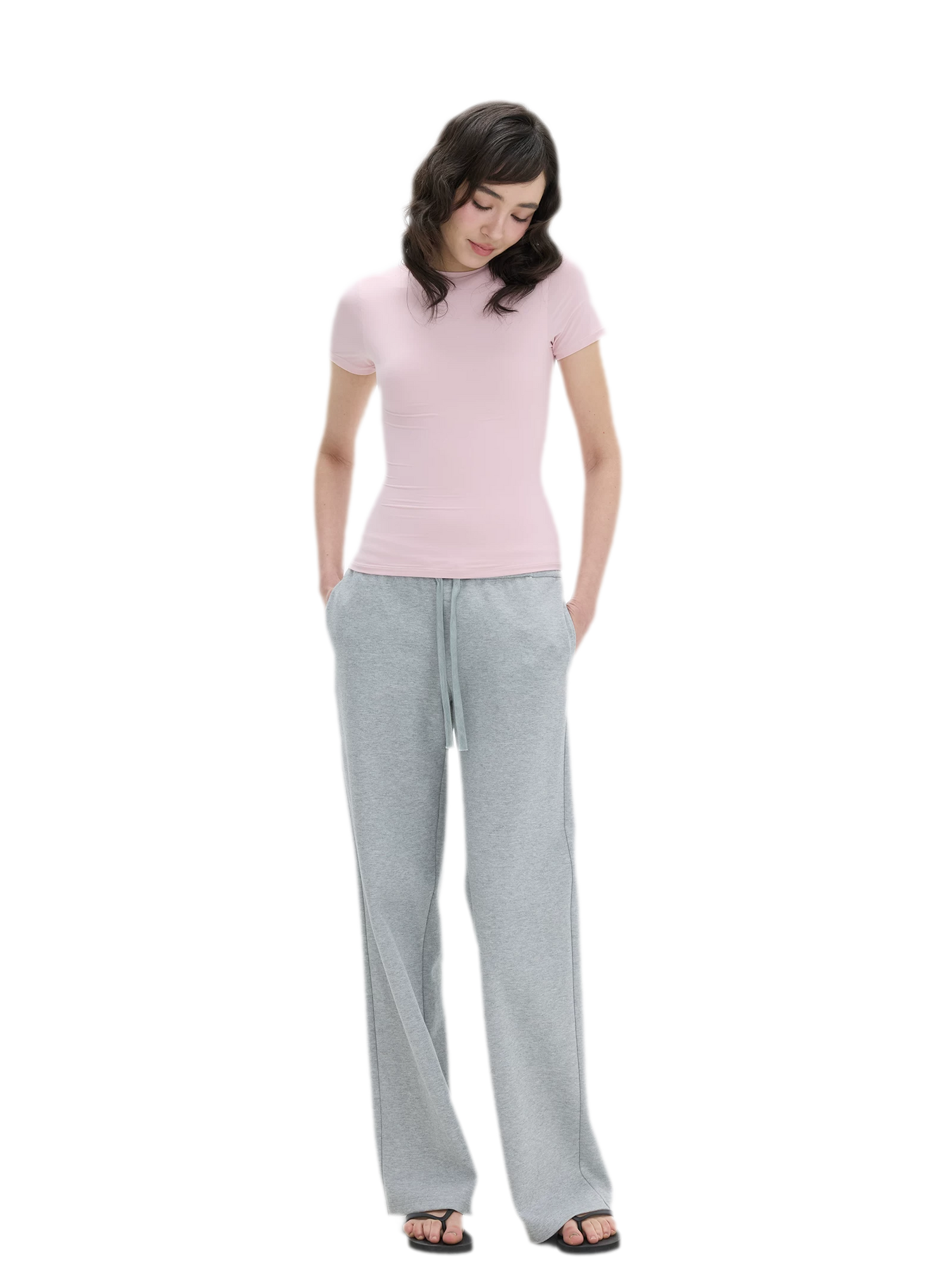 Low-Rise Wide-Leg Loose Sweatpants