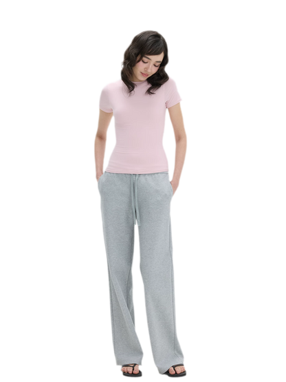 Low-Rise Wide-Leg Loose Sweatpants