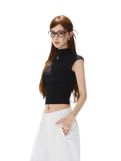 Lyocell Slim Embroidered Top