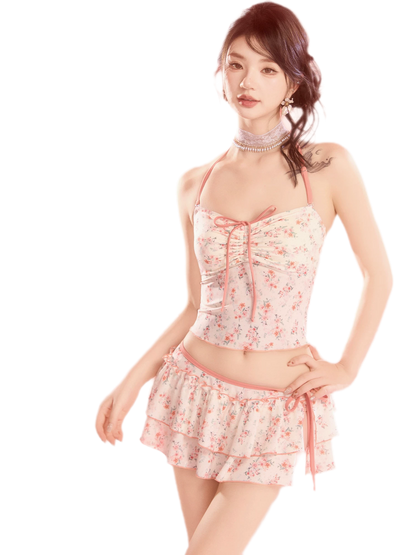 Floral Three-Piece Swim Set