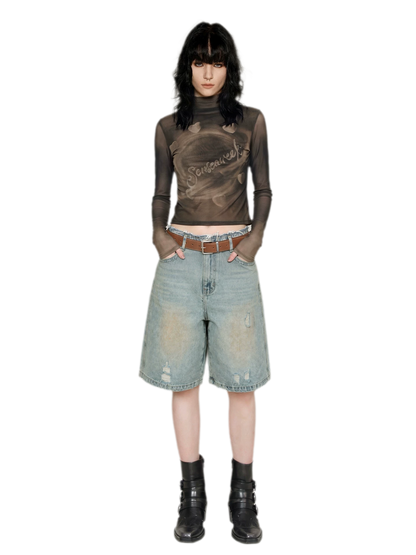 Gradient Eclipse Mesh Turtleneck