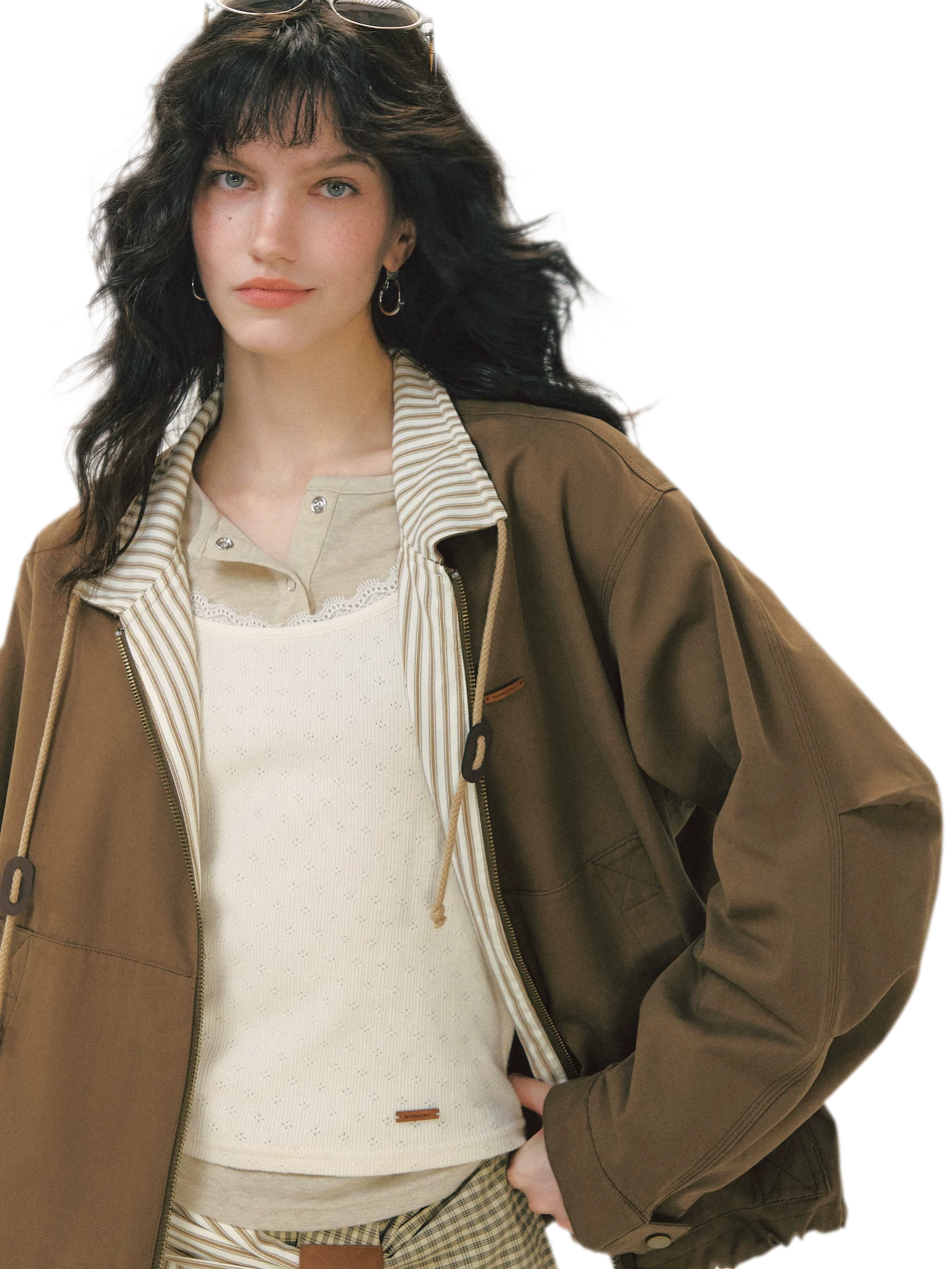 Striped Vintage Utility Jacket