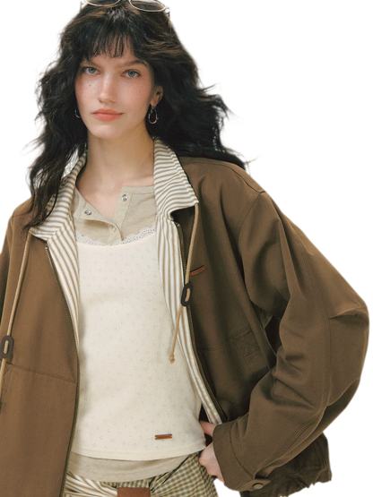 Striped Vintage Utility Jacket