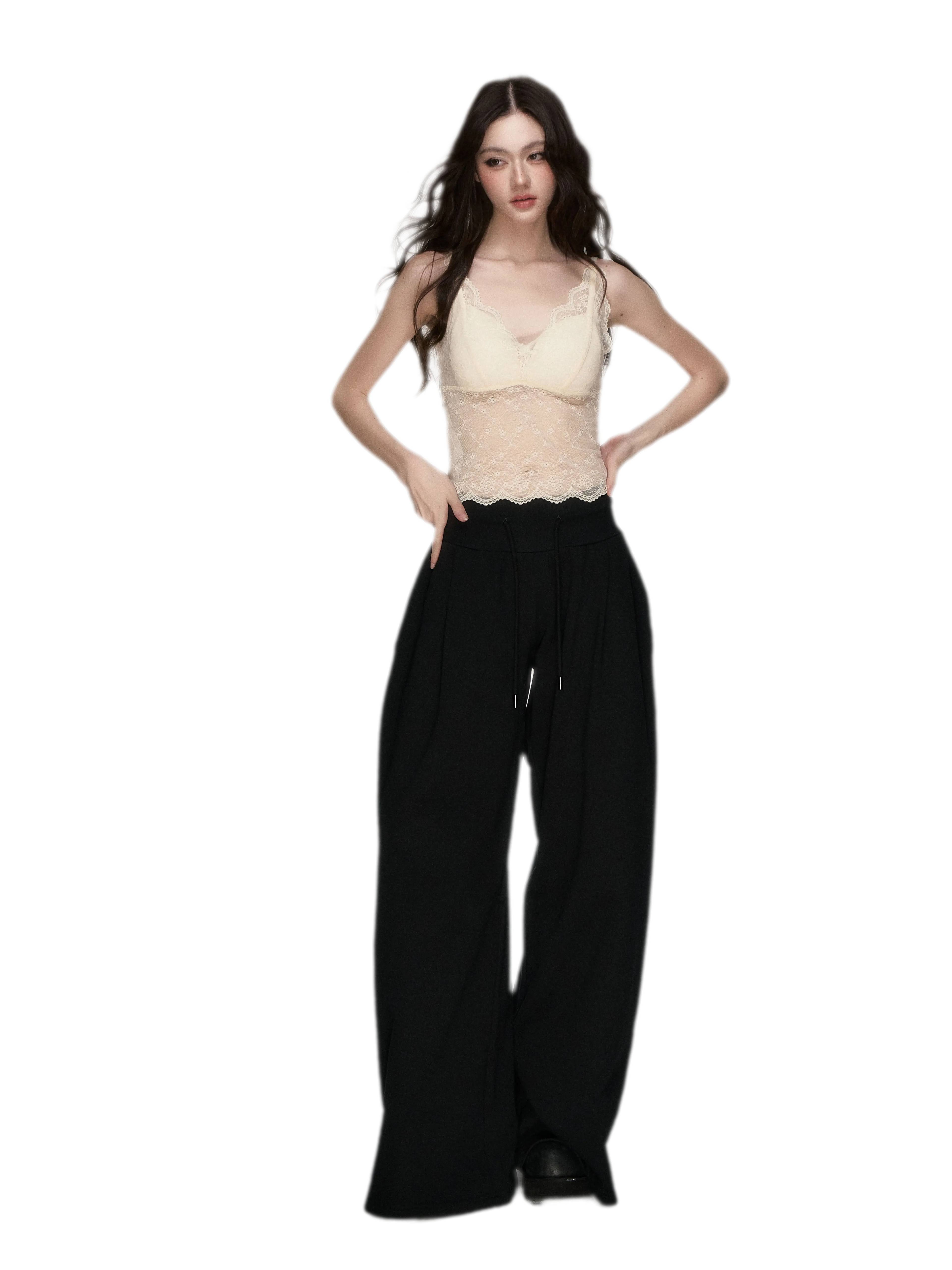 Elastic Lace Trim Camisole