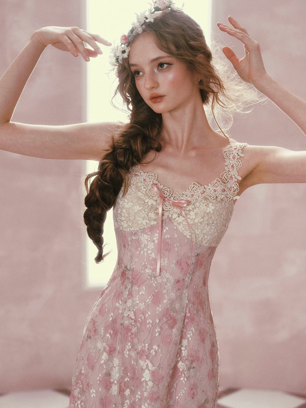 Floral Lace Fishtail Dress