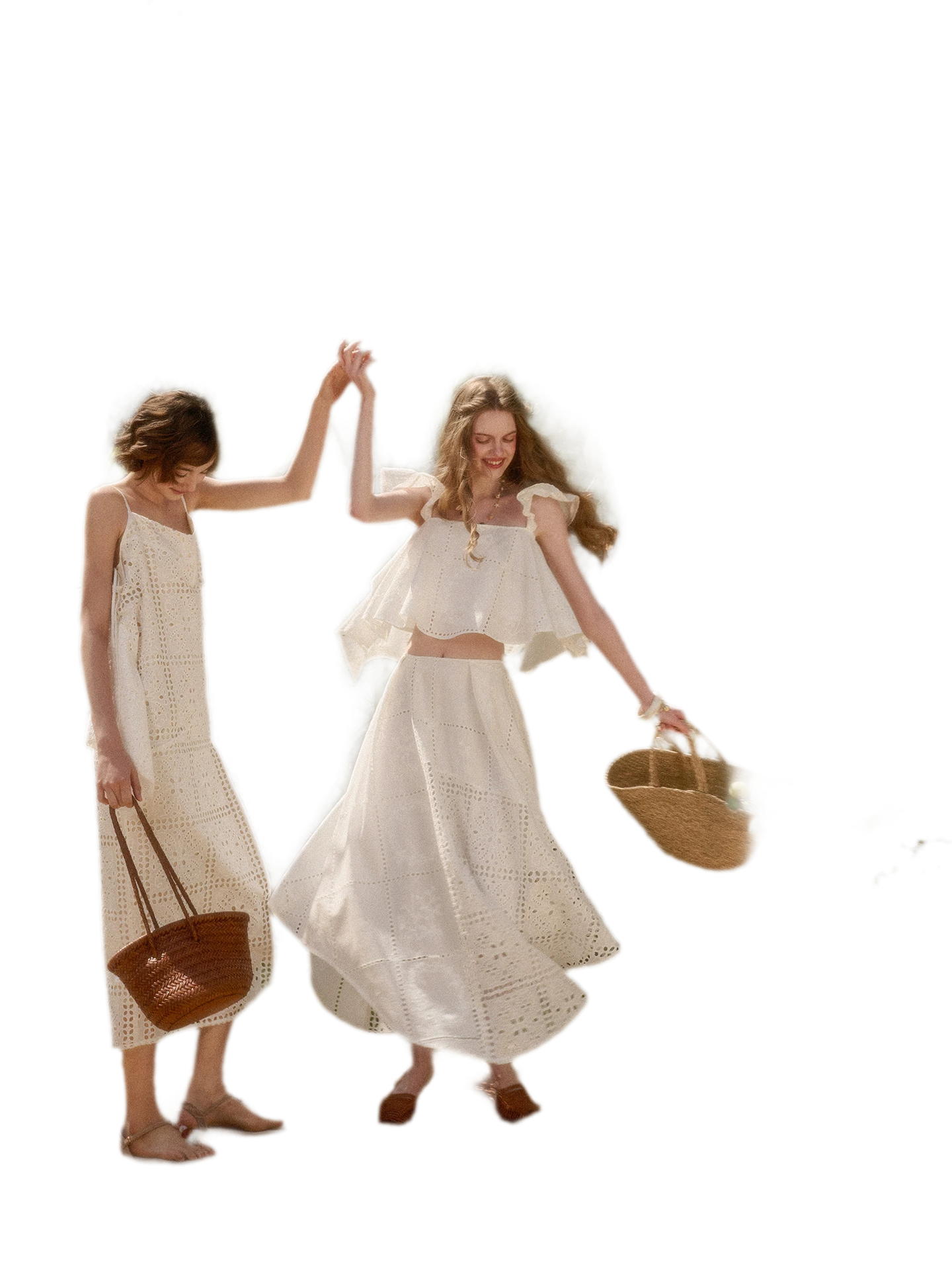 Clear White Embroidered Cotton Set