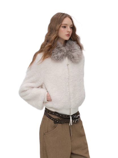 High-Density Cropped Fur Jacket