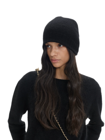 Cashmere Ribbed Dome Beanie