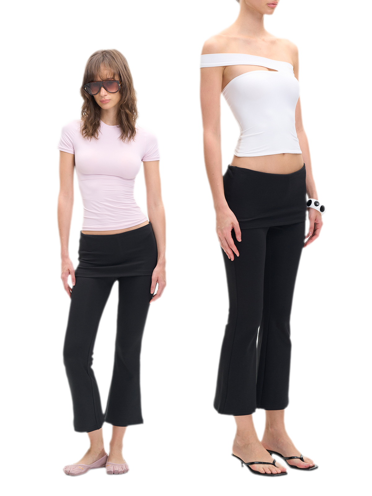 Capri Foldover Flare Pants