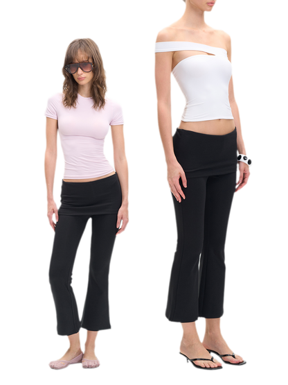 Capri Foldover Flare Pants