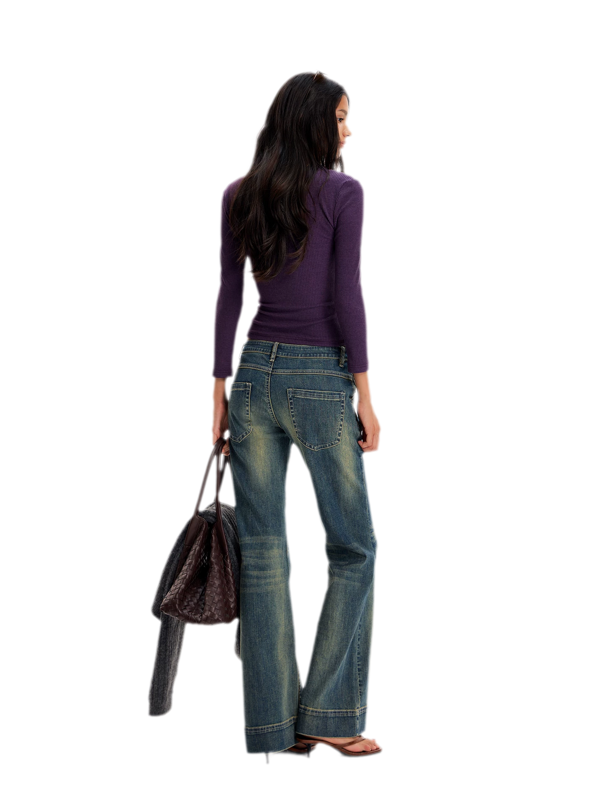 Vintage Washed Flared Jeans