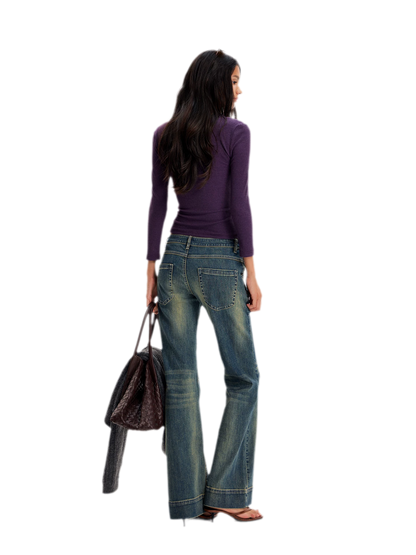 Vintage Washed Flared Jeans