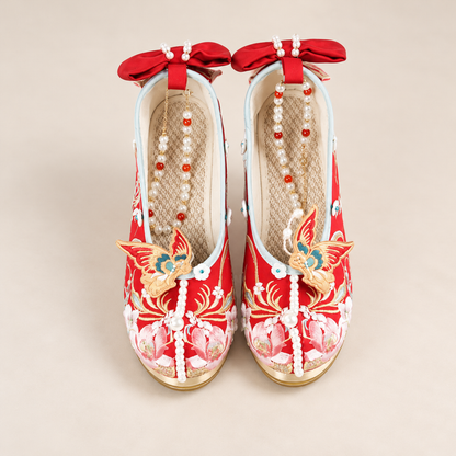 鸾凤仙羽 Phoenix Feather Embroidered Bridal Wedge