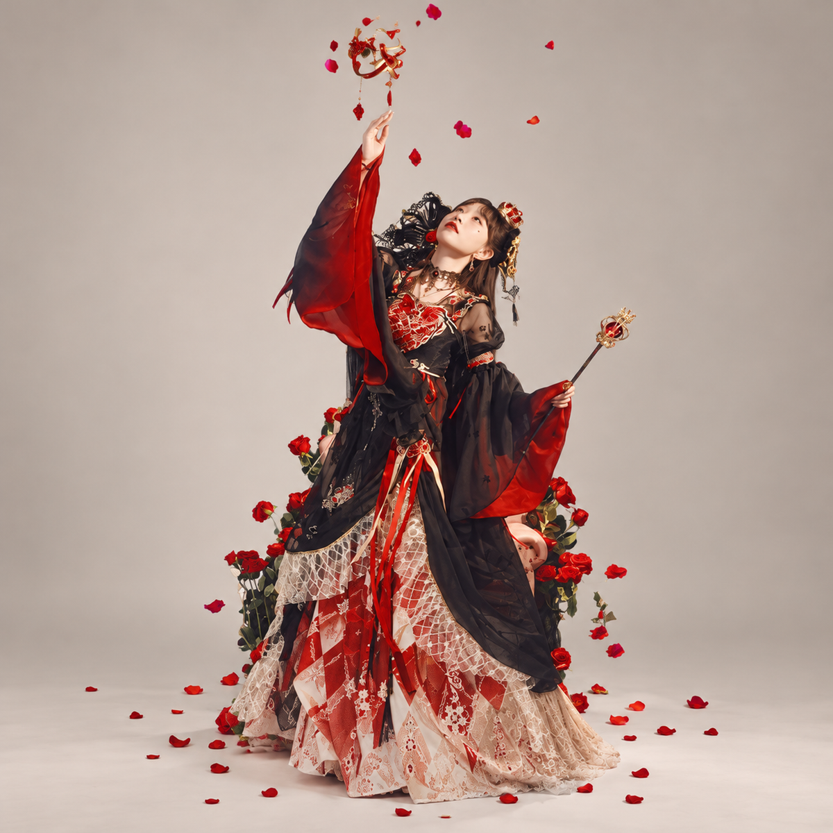 迪士尼红皇后-红桃权杖 Red Queen Scepter Embroidered Palace