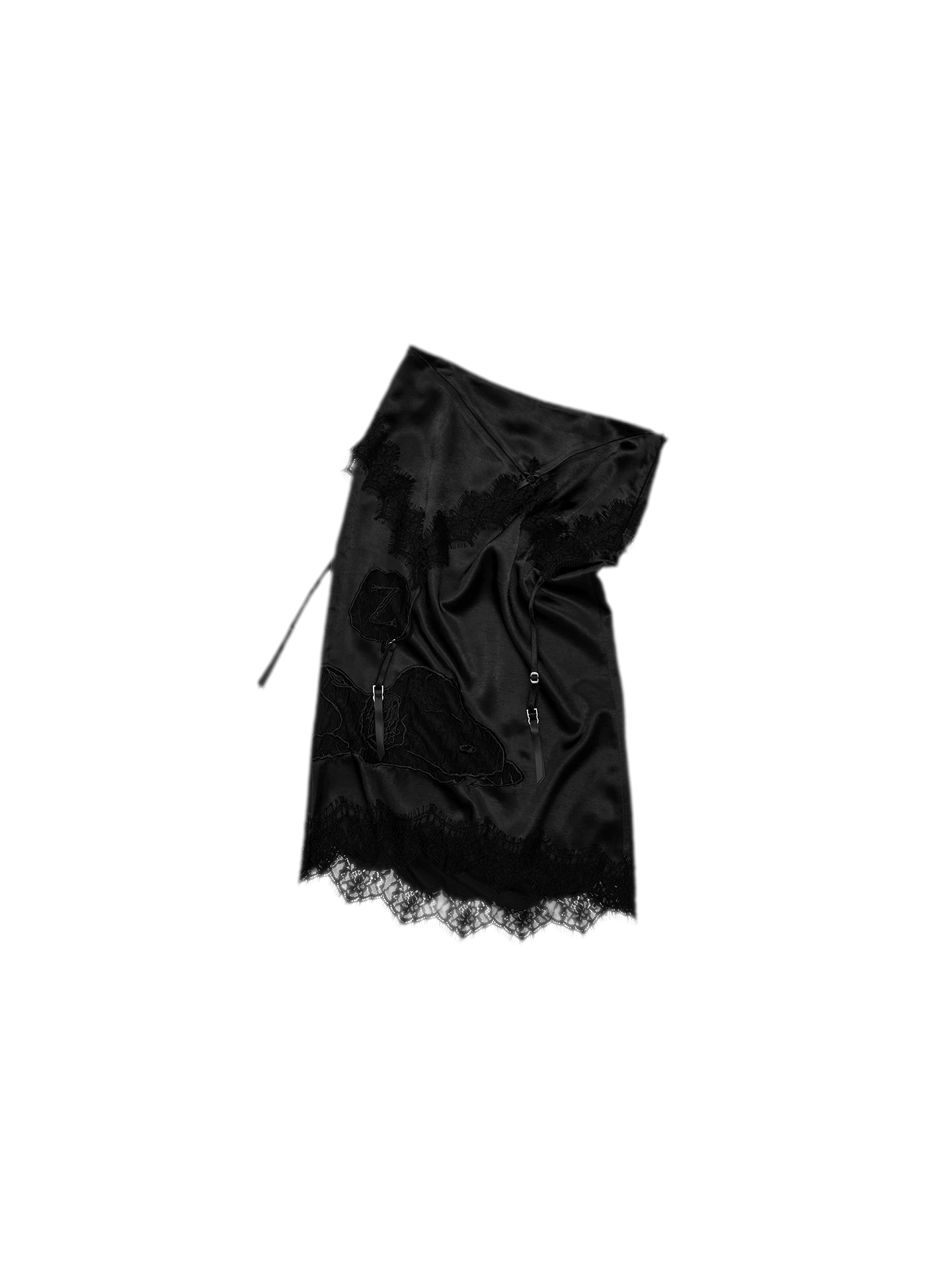Glossy Satin Asymmetric Midi Skirt