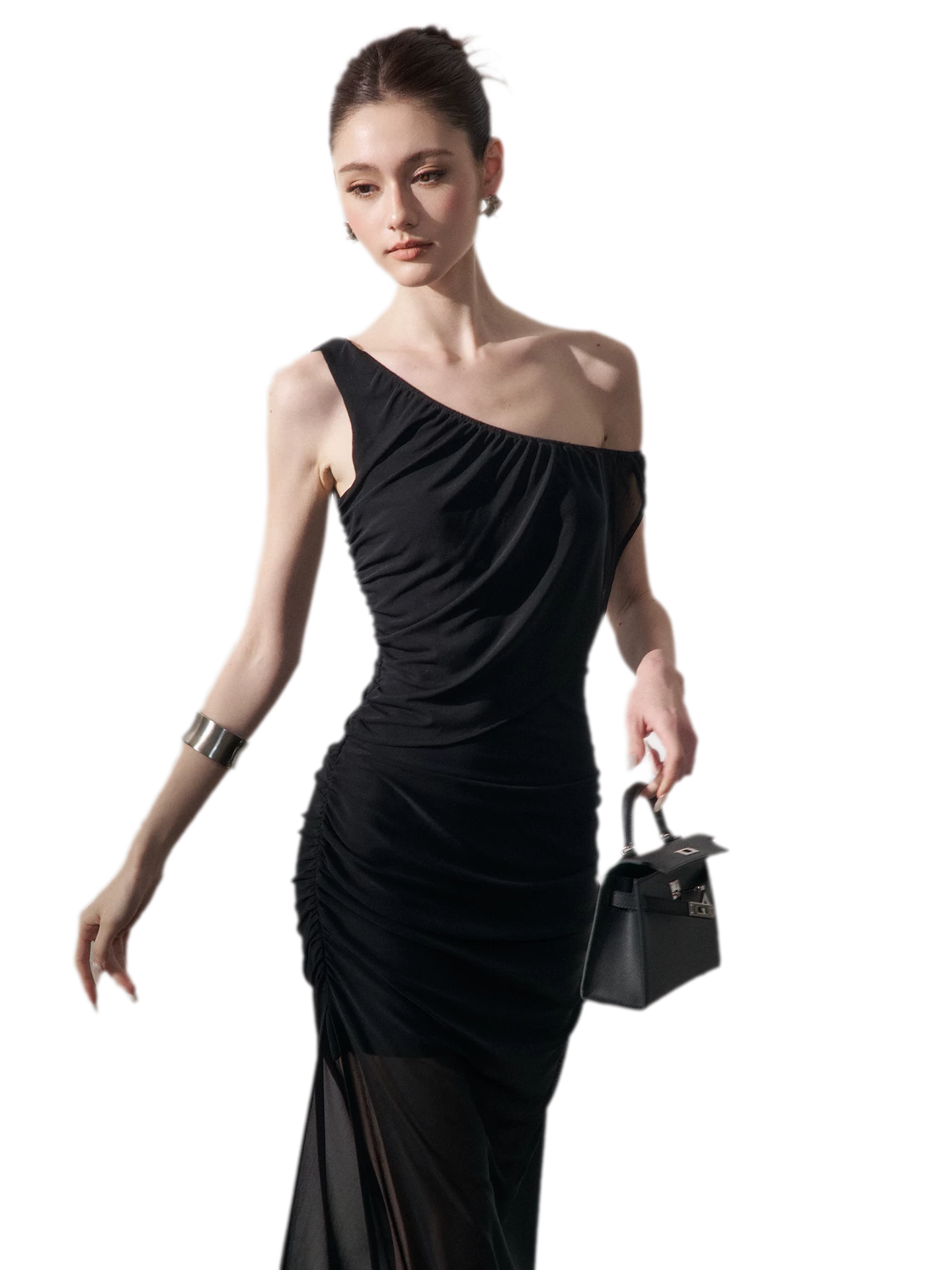One-Shoulder Ruched Dress