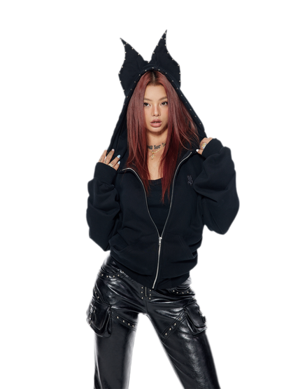 Devil Ear Zip Hoodie