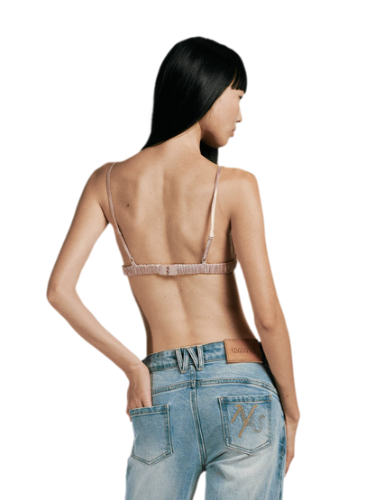 Crinkled Acetate Triangle Bra