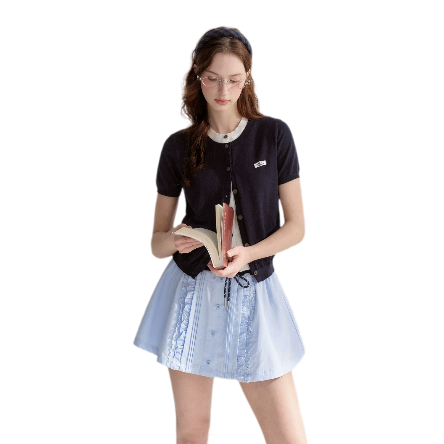 Contrast Faux Layer Knit Tee