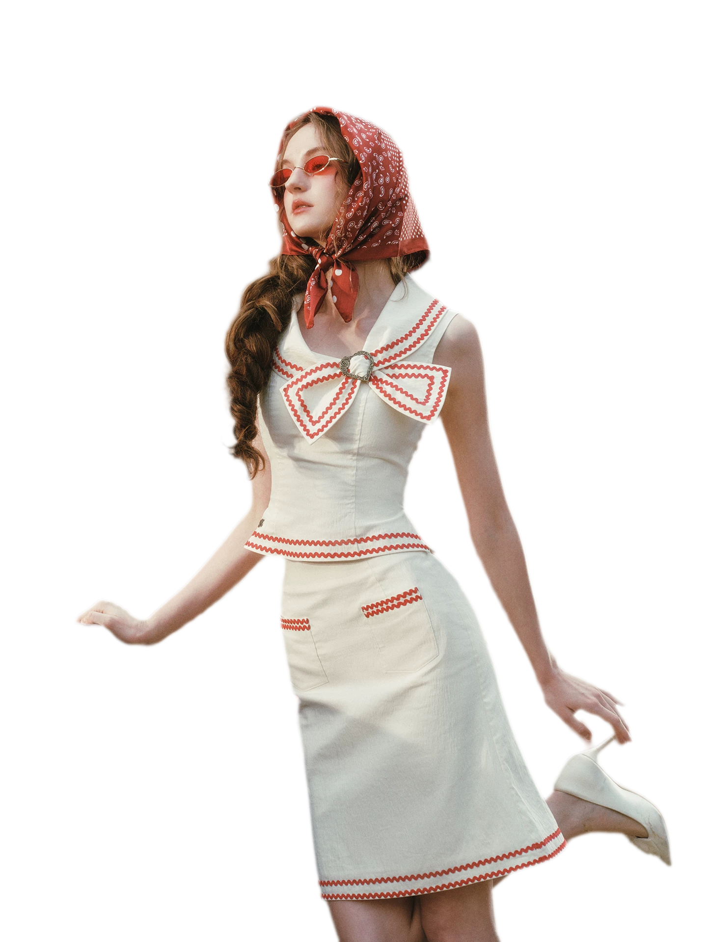Tailored Bow Collar Set