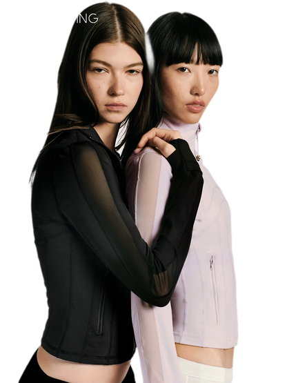 Mesh Panel Zip Jacket