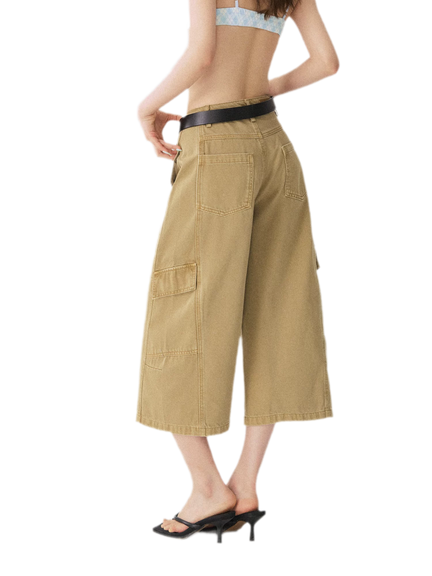 Utility Denim Capri Pants