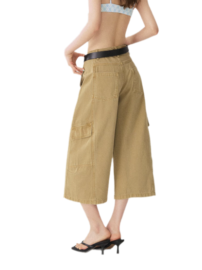 Utility Denim Capri Pants