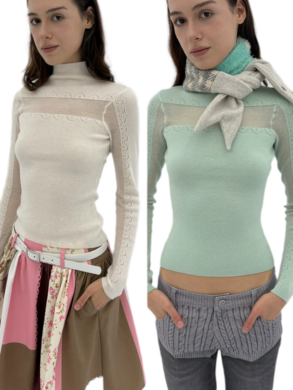 Wool Rib Knit Top