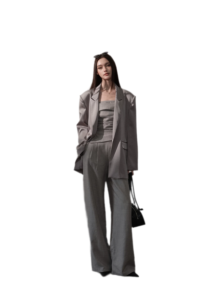 Lined Three-Button Bandeau Jumpsuit