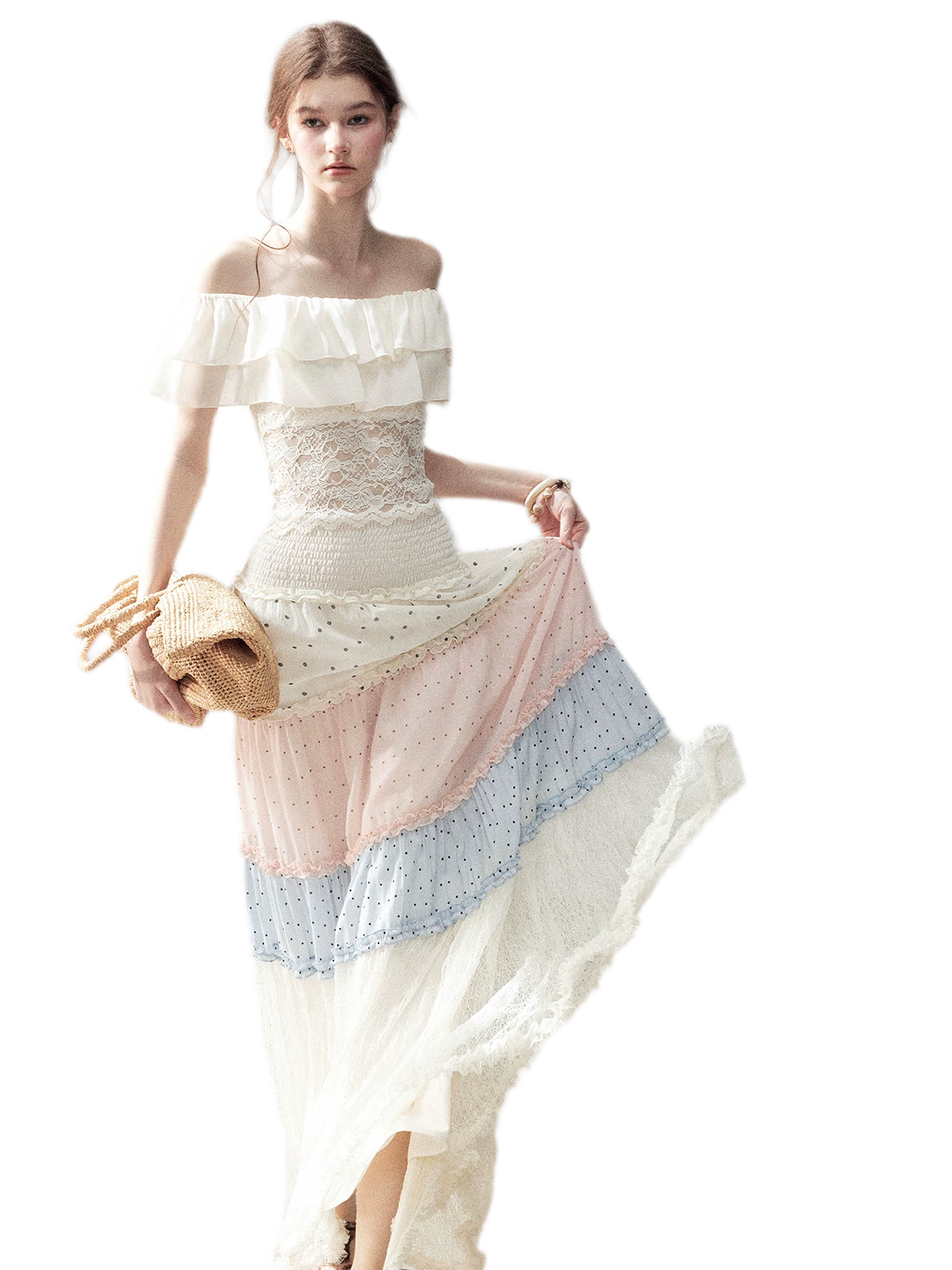 Ruffle Lace Off-Shoulder Top