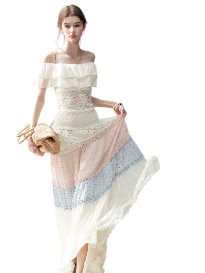 Ruffle Lace Off-Shoulder Top