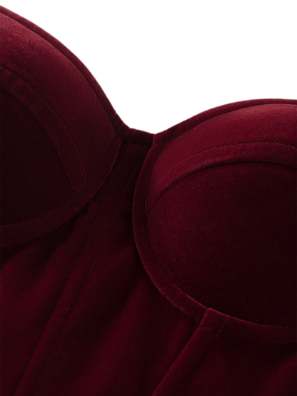 Velvet Boned Corset Top