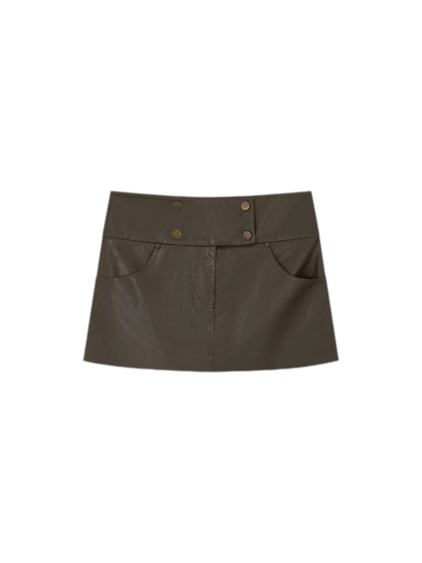 Mocha Brown A-Line Mini Skirt