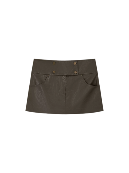 Mocha Brown A-Line Mini Skirt