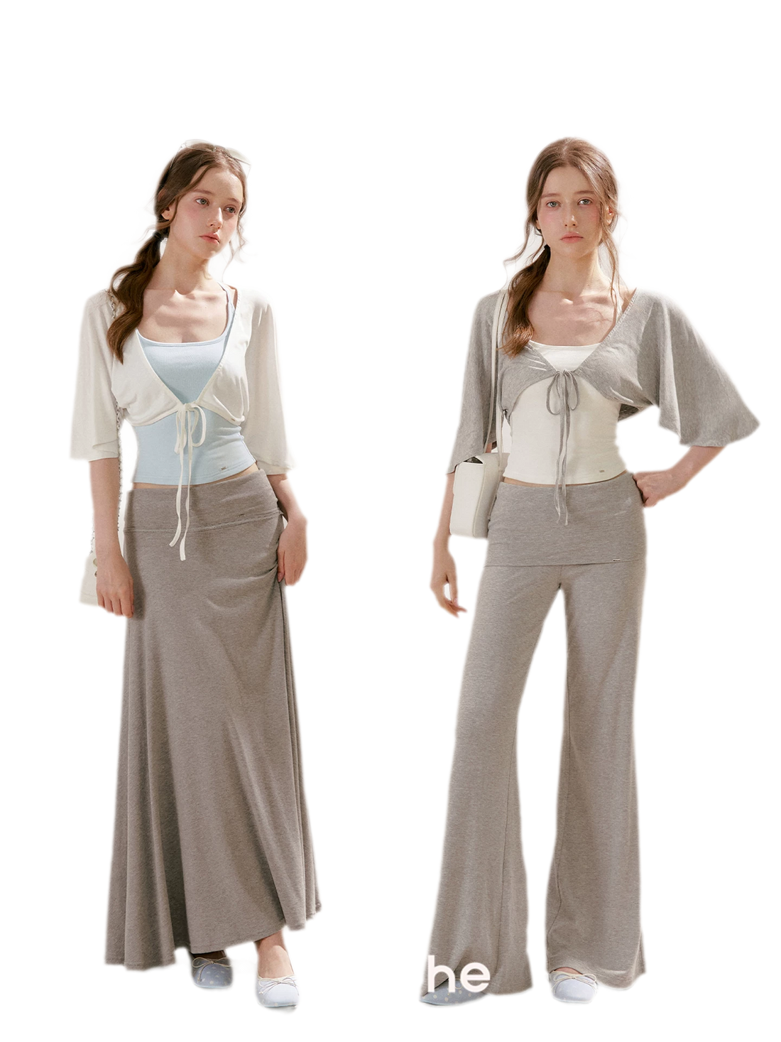 Airy Cloud Feel Halter U-Neck Vest and Batwing