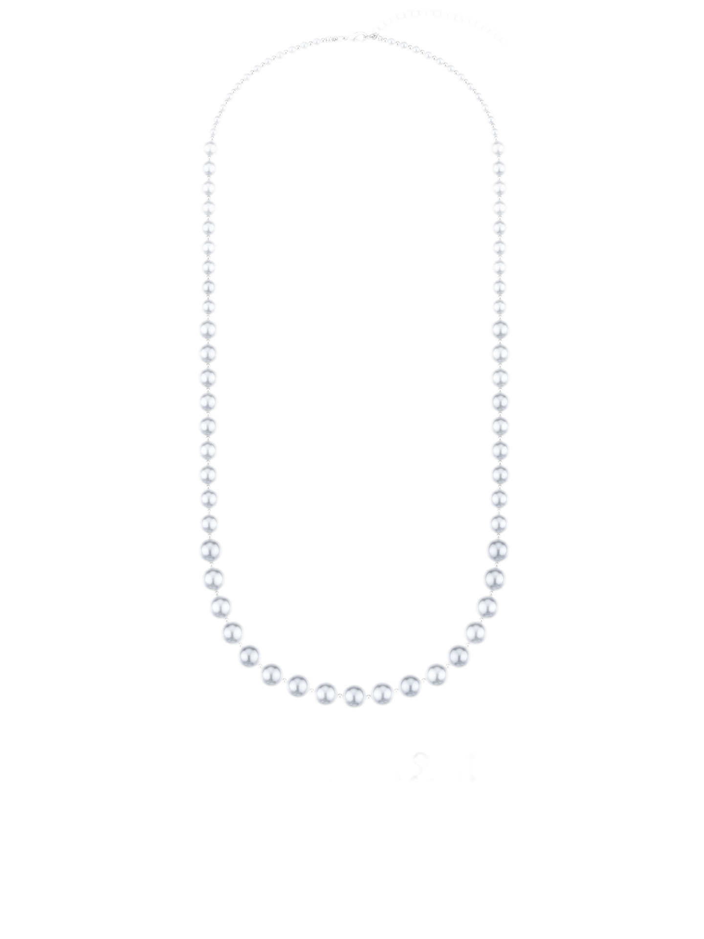 Silver Pearl Long Necklace
