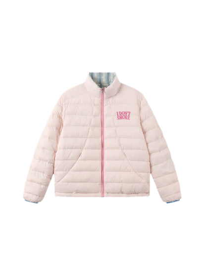 Reversible Plaid Lightweight Down Jacket
