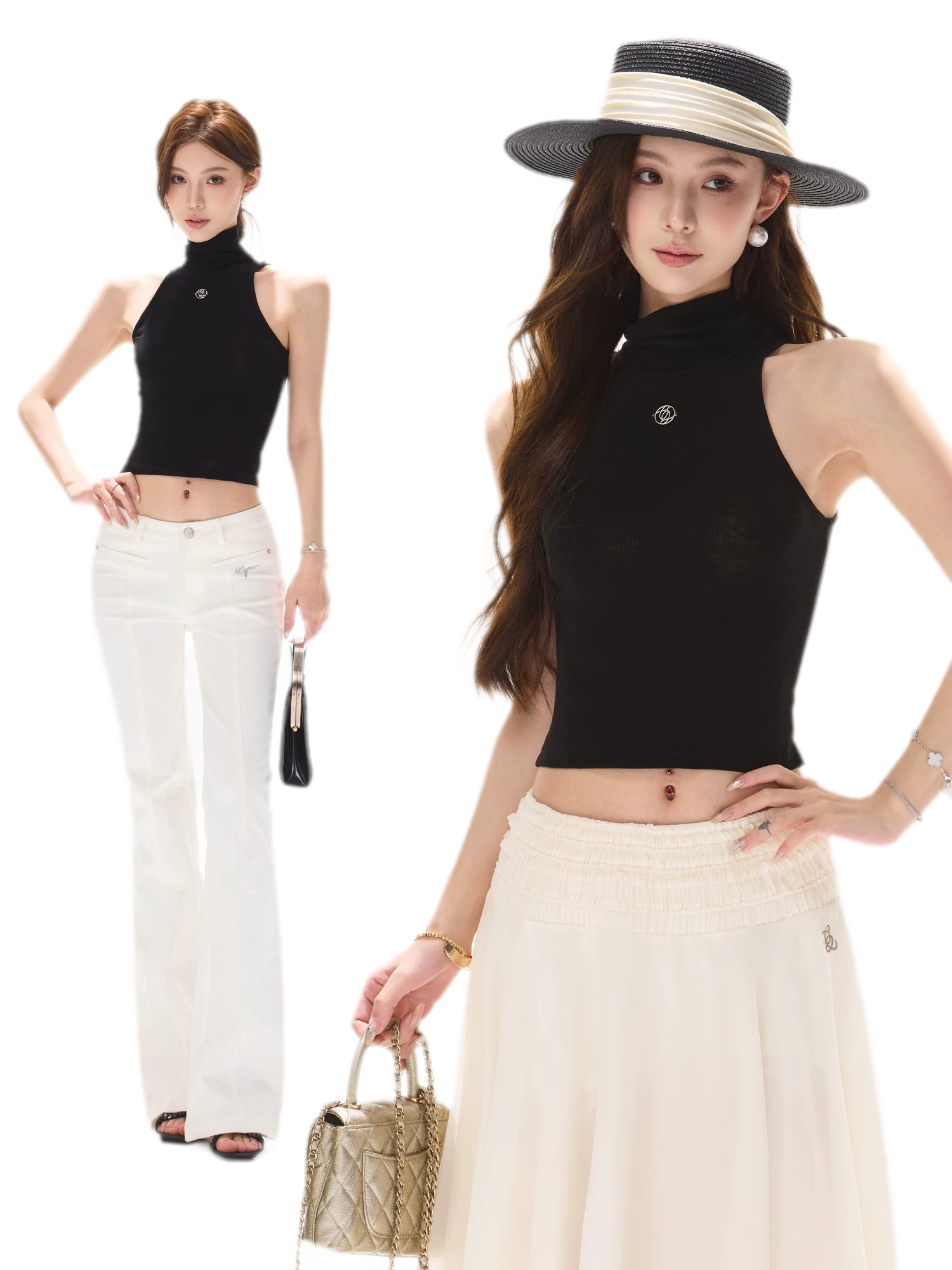 Cutout High Neck Tank