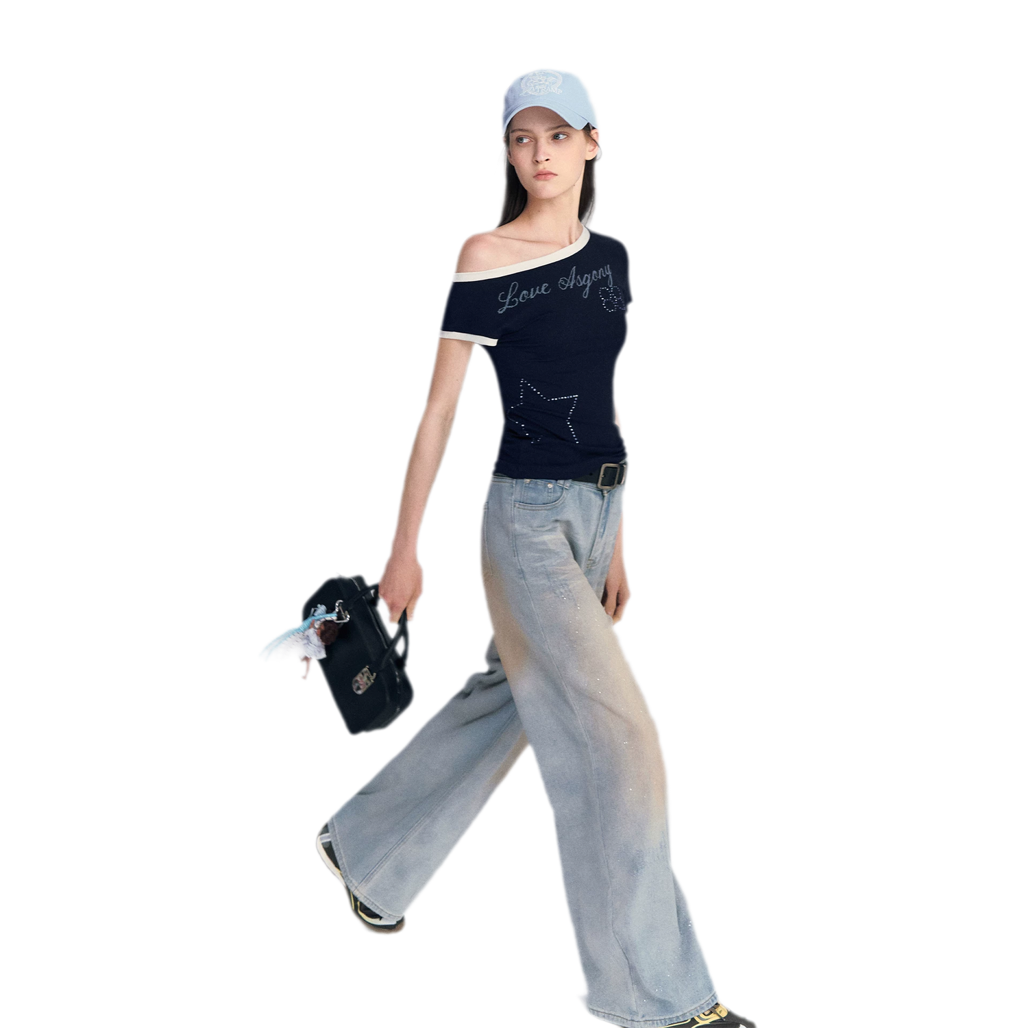 Sequin Wide-Leg Jeans