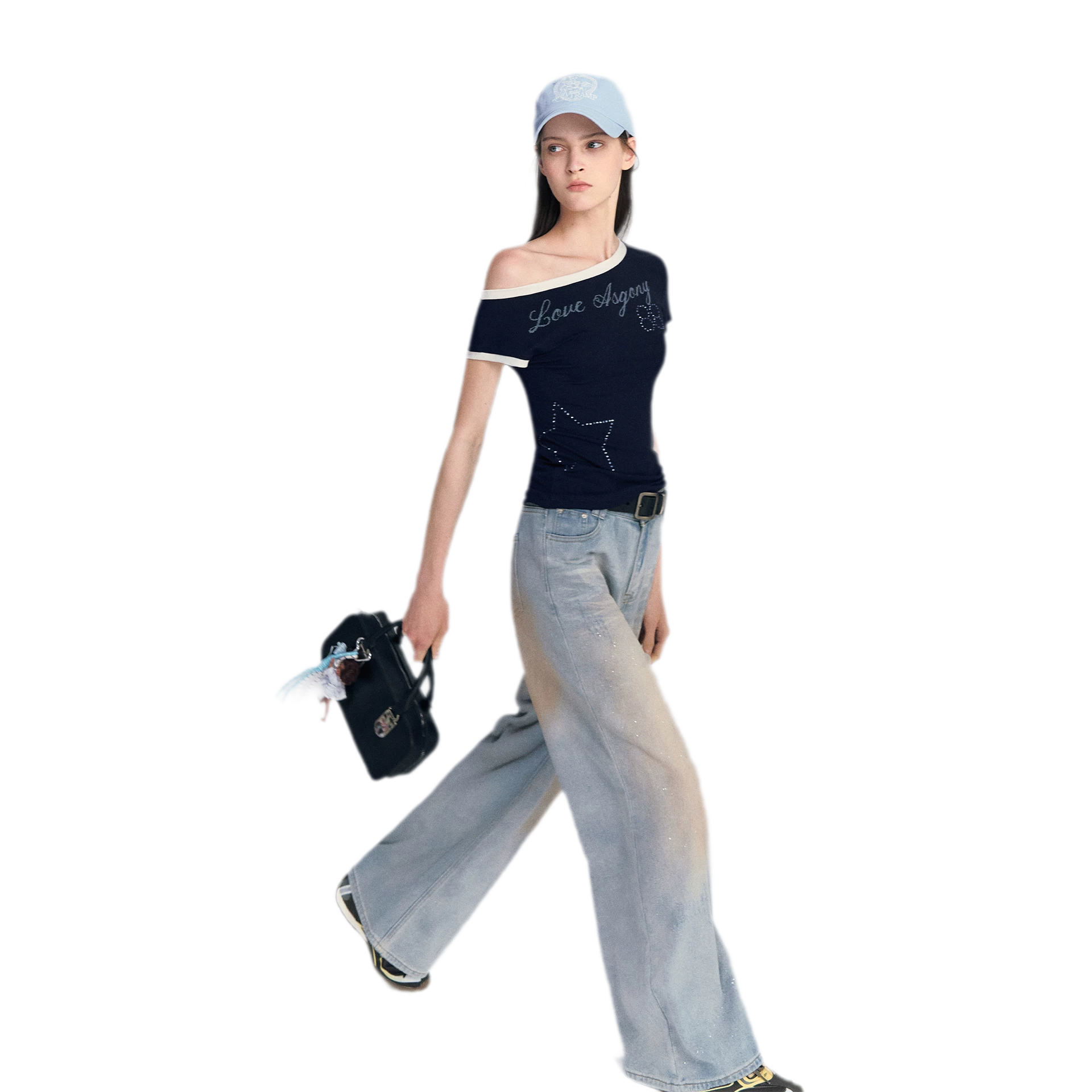 Sequin Wide-Leg Jeans