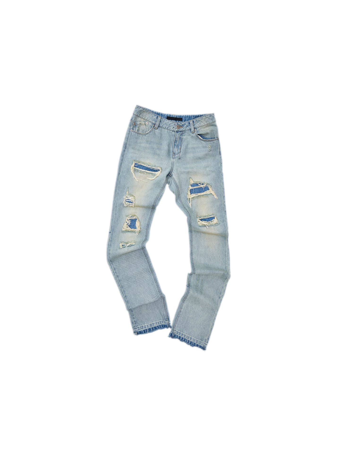 Washed Appliqué Straight-Leg Jeans
