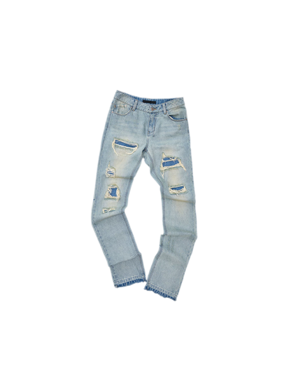 Washed Appliqué Straight-Leg Jeans
