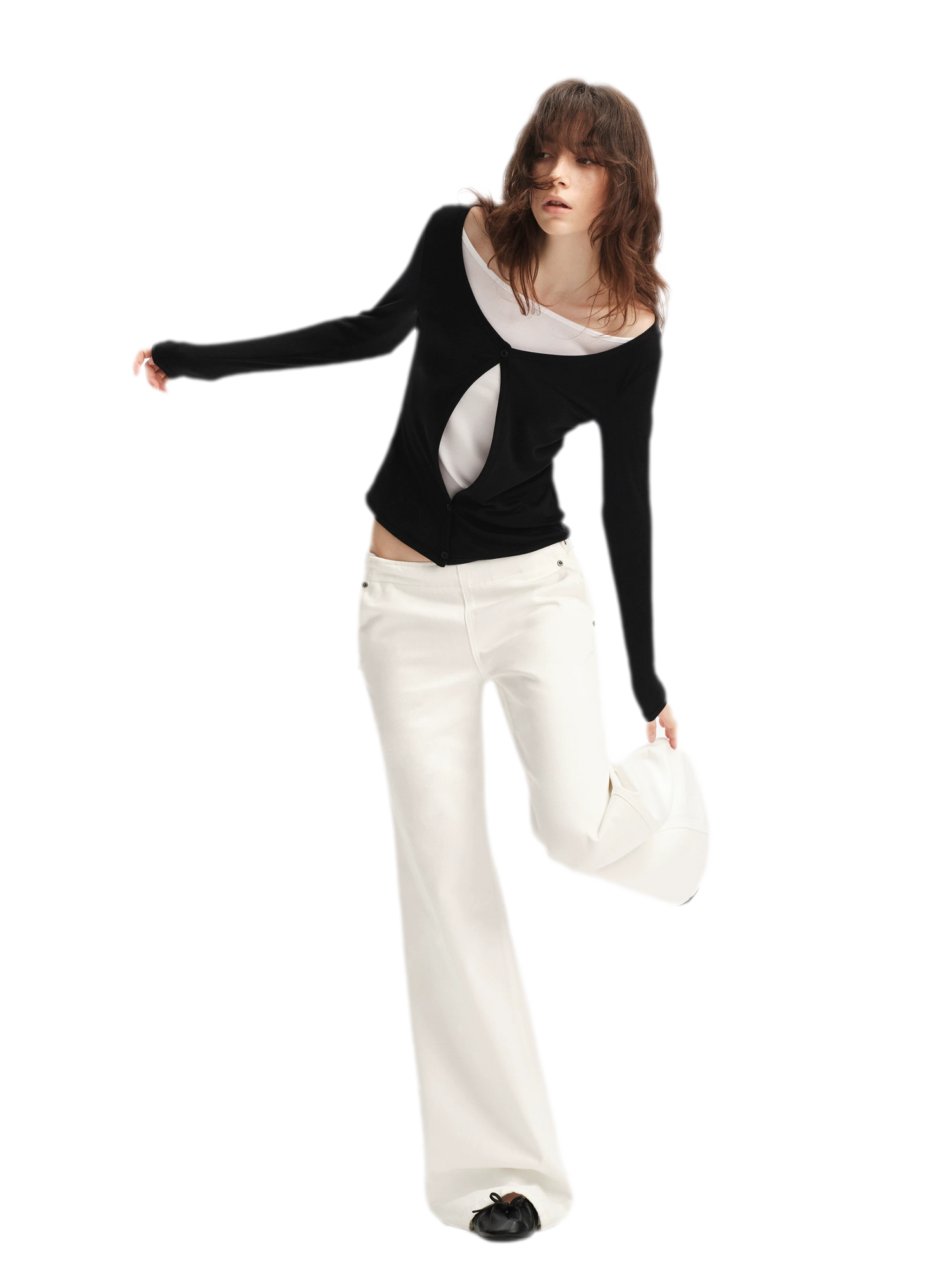 Pure Cotton Wide-Leg Jeans