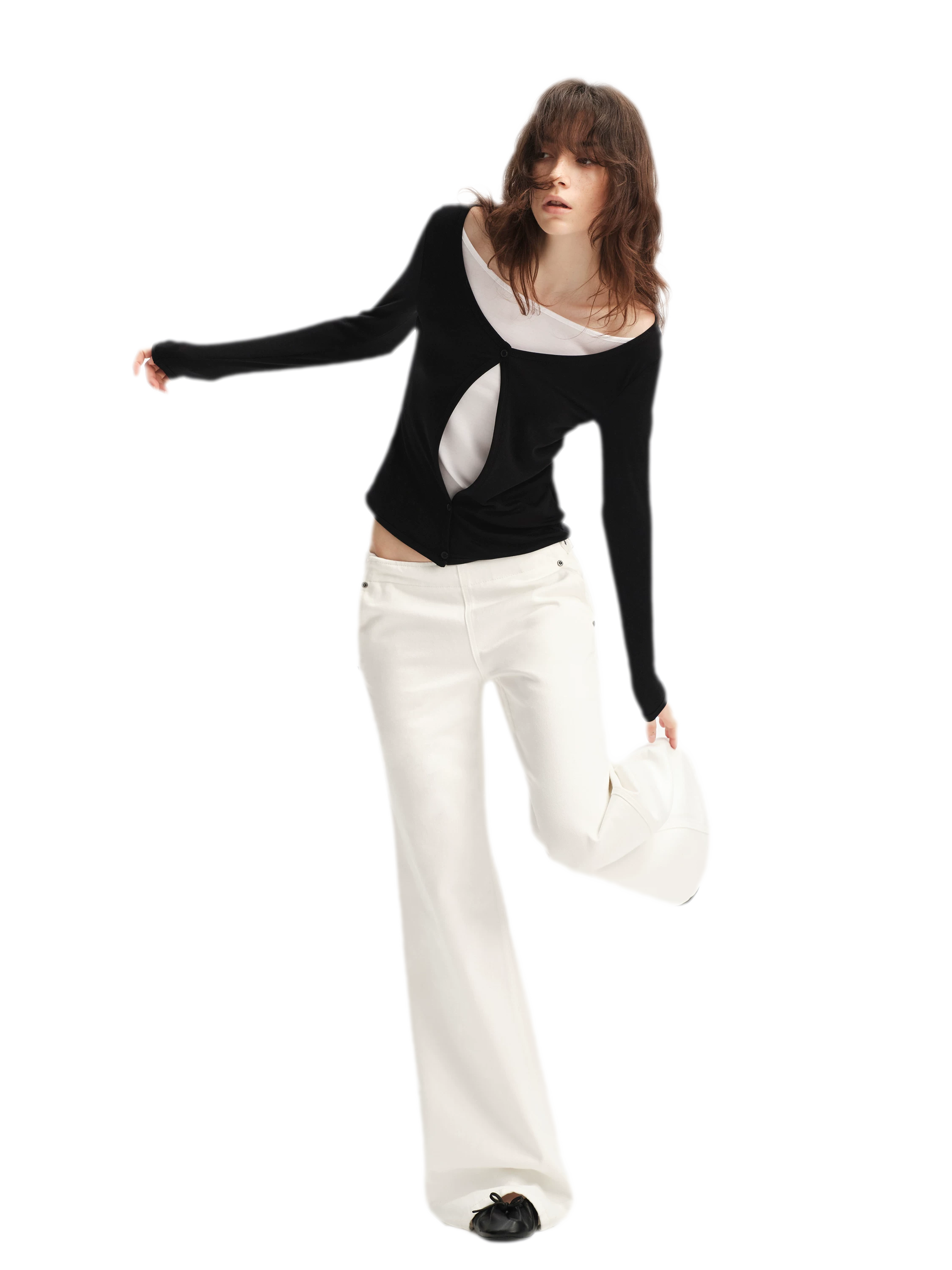 Pure Cotton Wide-Leg Jeans