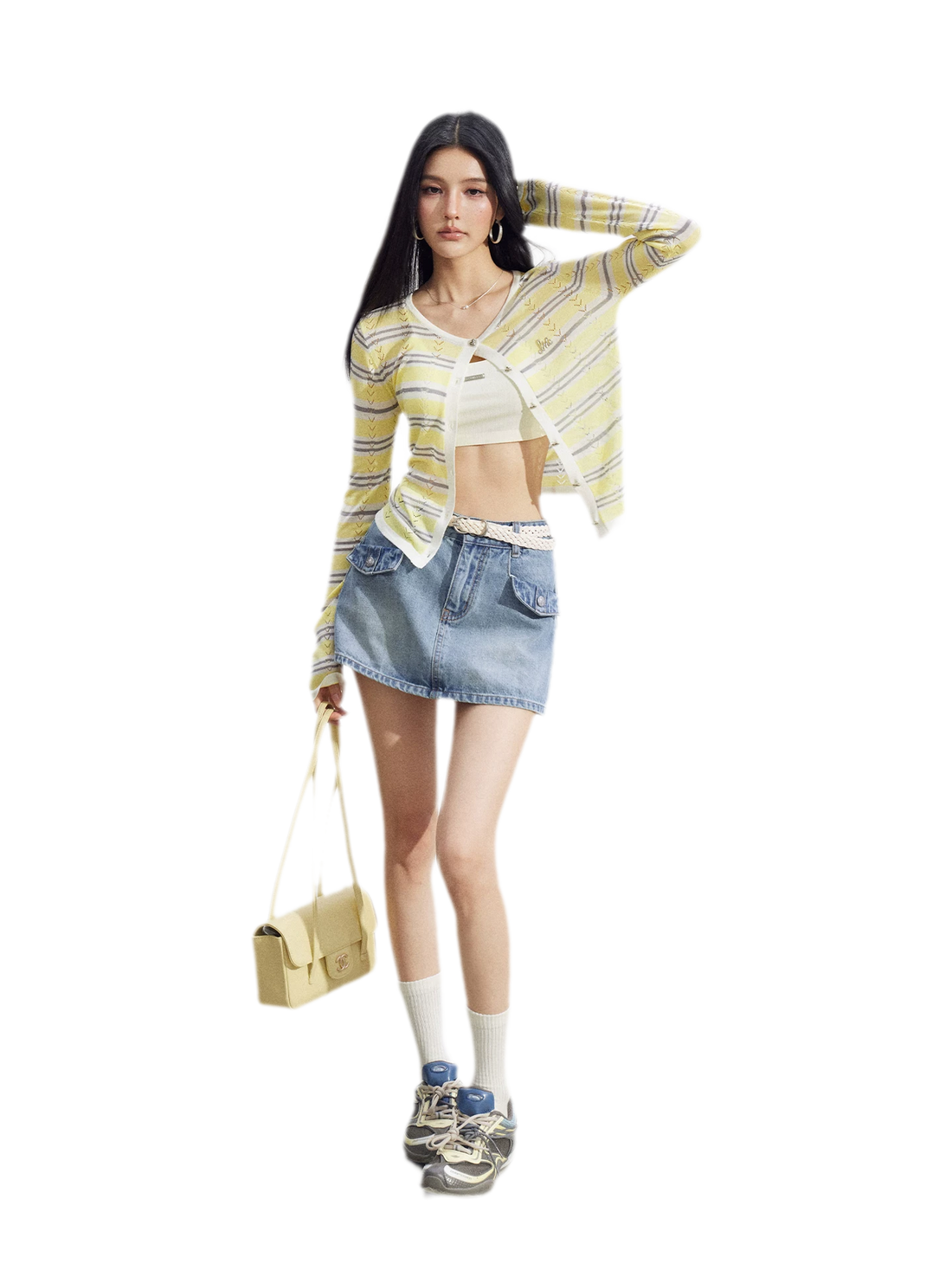 Striped Ice Silk Cardigan