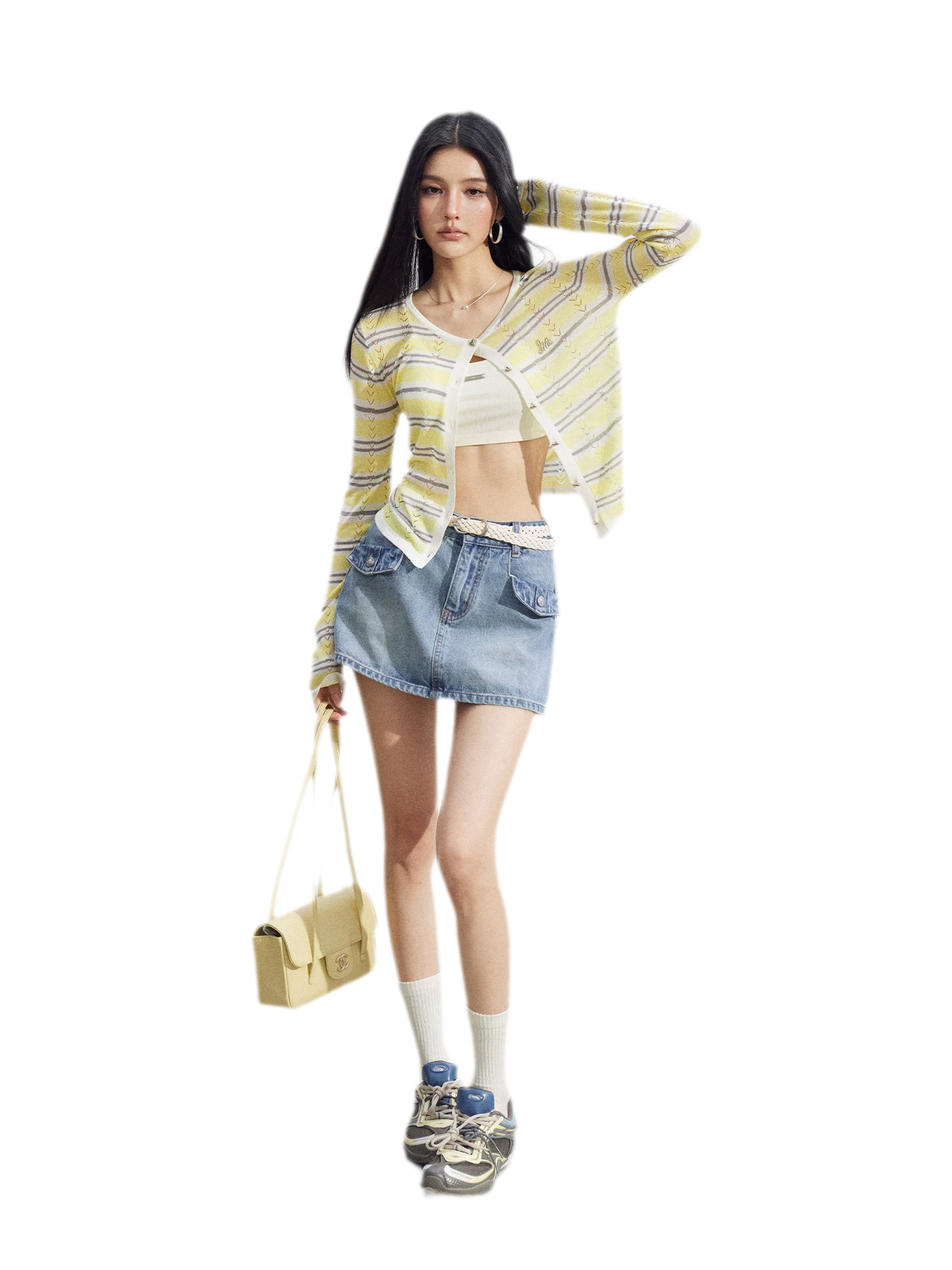 Striped Ice Silk Cardigan