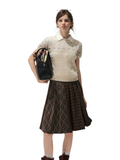 Fair Isle Cropped Knit Sweater