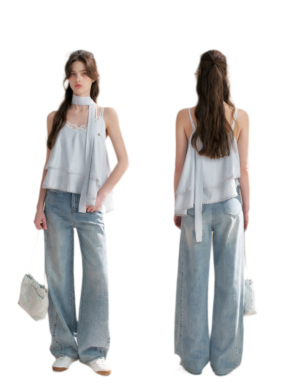 Asymmetrical Lace V-Neck Camisole