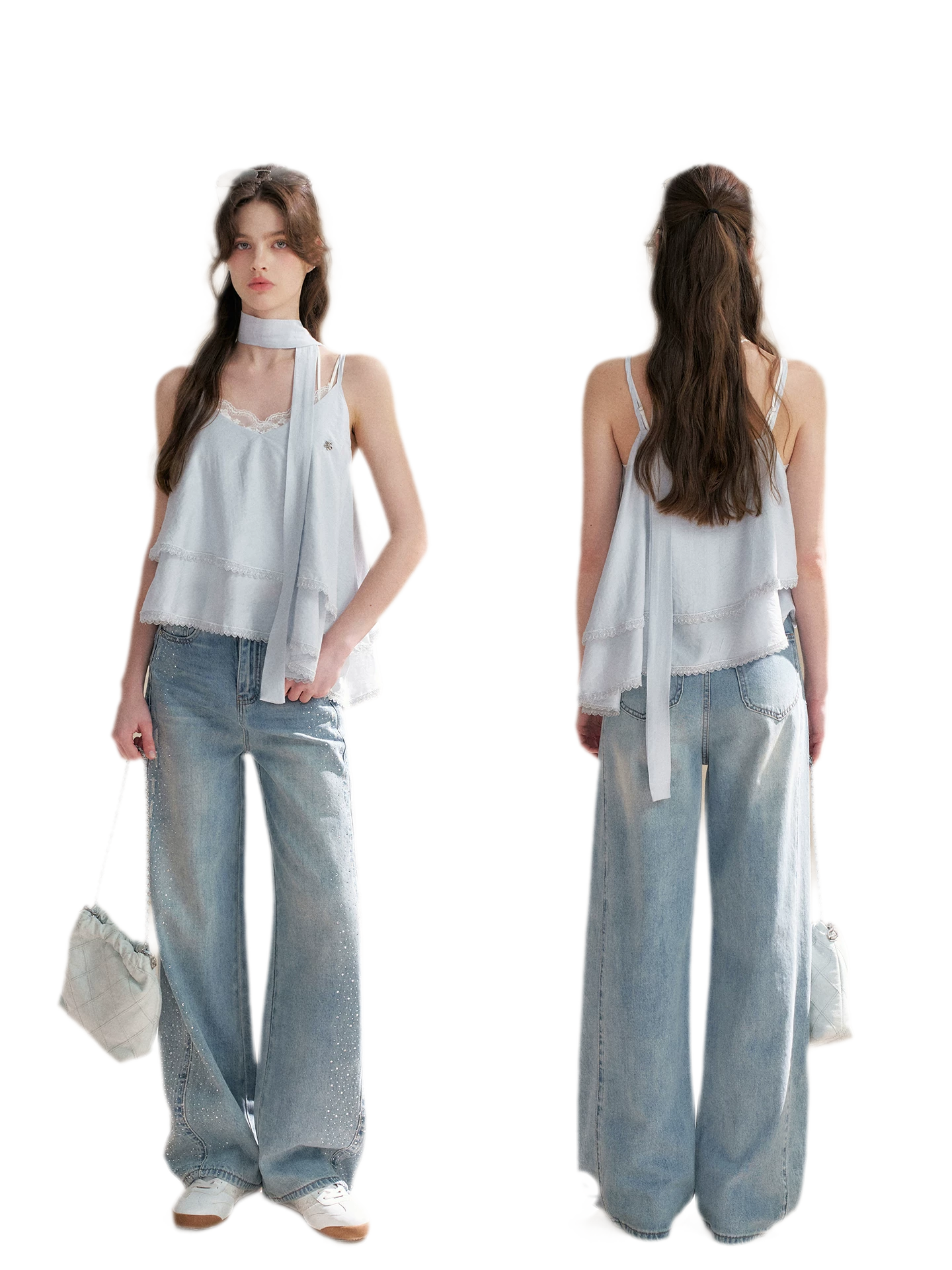 Asymmetrical Lace V-Neck Camisole